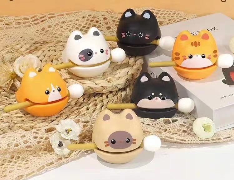 wooden fish cat doll mystery box